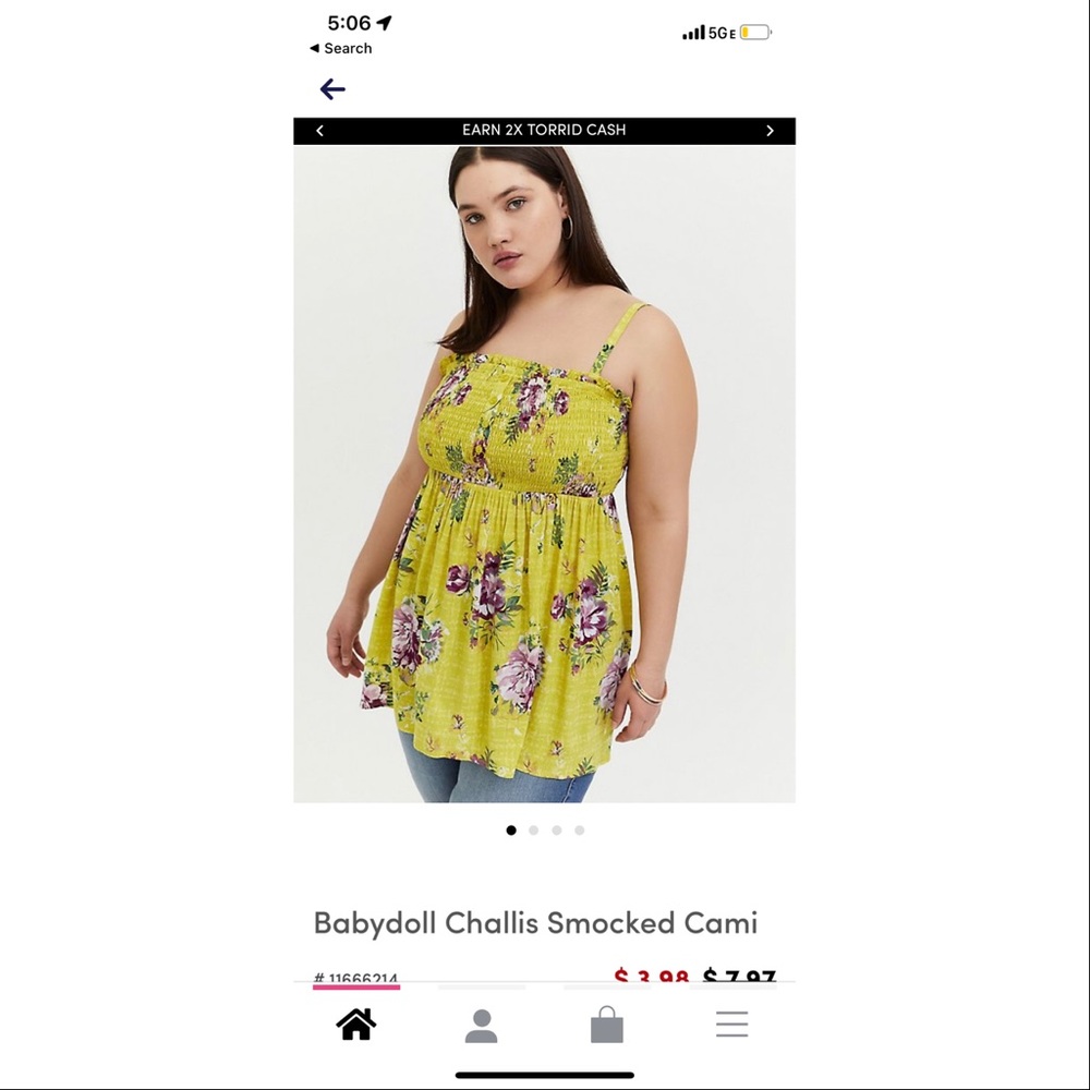 Babydoll smocked top